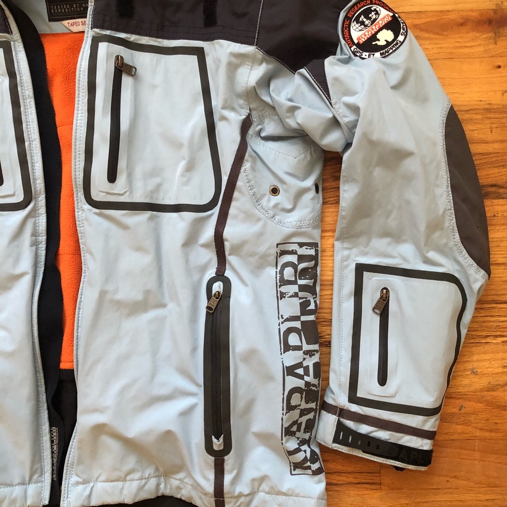 RARE Napapijri Hooded Ski Jacket Fleece Lined XL - Picture 2 of 8